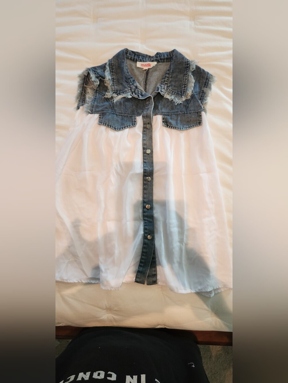 Denim Trim Top